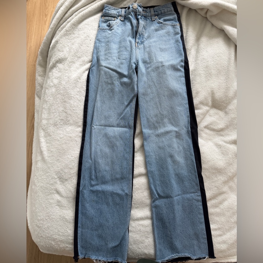Pull&Bear Blue And Black Contrast Jeans View 5